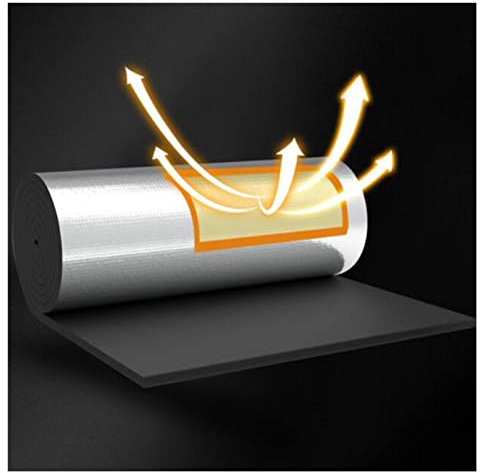 WIGING Auto-adhésif Bouclier Thermique pour Toit, Noir Feuille D'aluminium Coton D'isolation Phonique, Idéal pour Van, Campeur, Toits & Murs, Facile À Installer (Color : 10mm, Size : 1x7m)
