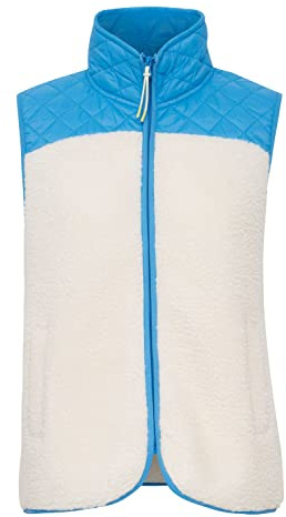 OXMO OXBetty - 21800079-ME Damväst, fleece, utomhusväst, Malibu Blue Mix (201743), S