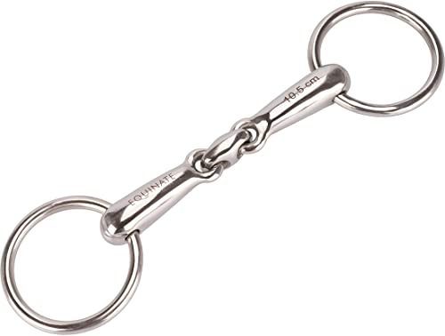 Equinate Pony Wassertrense Edelstahl 16mm doppelt gebrochen 11,5cm - Anatomisch geformtes maulfreundliches Gebiss mit sanfter Einwirkung - Lasergravierte Größenangabe