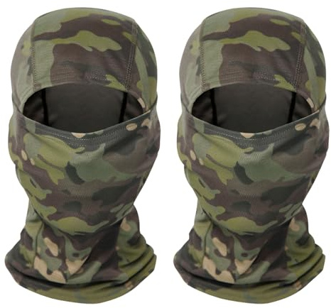 SKHAOVS 2 Piezas Pasamontañas de Camuflaje Táctico, Balaclava Transpirable para Hombre, Máscara para Caza Ciclismo Bicicleta Esquí (2 PCS)