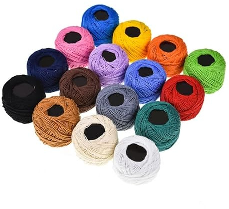 EXCEART 2 Piezas Hilo De Algodón De Ganchillo 16 Y Poliéster Para Bordar - Cordón Para Pulseras Y Línea De Cruce Manual