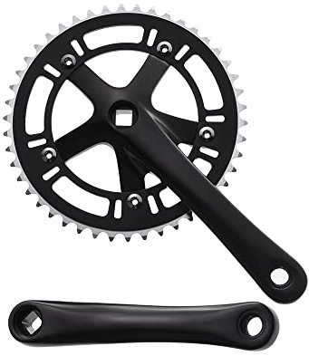 WEbjay Kurbelgarnitur Kurbel Fahrrad Kurbel 48T Kurbelspur Spur Fahrrad Einzelgeschwindigkeit Fahrradteile Quadratloch 170mm BCD 13. 0mm Fahrradstücke. Fahrrad Kurbelgarnitur