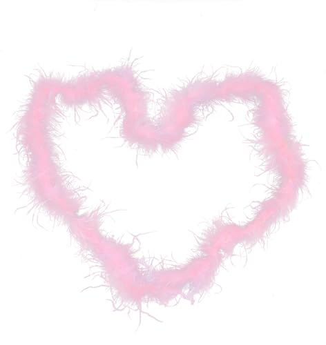 Asudaro Boa für Damen und Mädchen, Feather Boas Straußenfeder Streife Federn 2m Turkey Feather Trim DIY Boa Natürliche Truthah Feder-Boa für Fancy Dress Party Cosplay Kostüm Dekorationen Hell-Pink