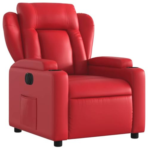 vidaXL Relaxsessel, Sessel mit Liegefunktion Elektrisch, Fernsehsessel Liegesessel für Wohnzimmer, Ruhesessel Polstersessel, Rot Kunstleder