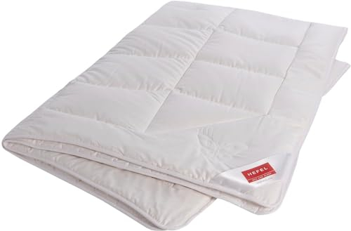 Hefel Silk Dream Bettdecke Sommerdecke Seidendecke Wildseide 180 g/m², 200 x 200 cm, weiß