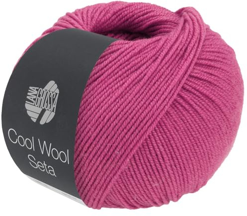 LANA GROSSA Cool Wool Seta | Cool Wool Klassiker mit Seidenanteil | Handstrickgarn aus 80% Schurwolle (Merino extrafein) & 20% Seide | 50g Wolle zum Stricken & Häkeln | 160m Garn FB 20