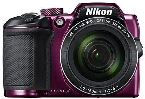 Nikon B500 Coolpix Digital Compact Camera - Plum (Renewed)