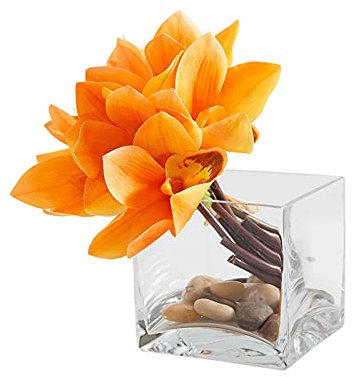 Flores Artificiales Flores de seda, flores artificiales de lirio tigre, pequeñas plantas falsas utilizadas for oficina, dormitorio, repisa, estante, sala de estar, decoración de mesa Ramos de Flores A