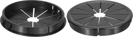 sourcing map 2Pcs Cable Grommets, Snap Bushing Grommet for Holes with 3.15(80mm) Mounting, Petal-Shaped Buckle Round Nylon Cable Desk Grommet for Cables and Cords Management, Black