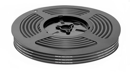 THUN-CT UL2468 18 AWG 0.8mm² Black PVC Flat Wire, 2 Core, 49.2 ft | UL2468 black flat wire with stranded tinned copper and PVC insulation for LED, electronics and 12V/24V wiring