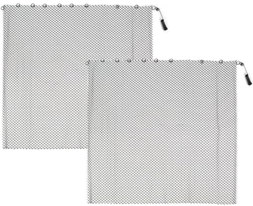 Griglia per caminetto, 2 pezzi di tenda a maglie in metallo appesa, schermi per caminetti da giardino e cortile, parascintille per caminetti larghi 24 in rete di ferro per caminetti(Size:24*22in)