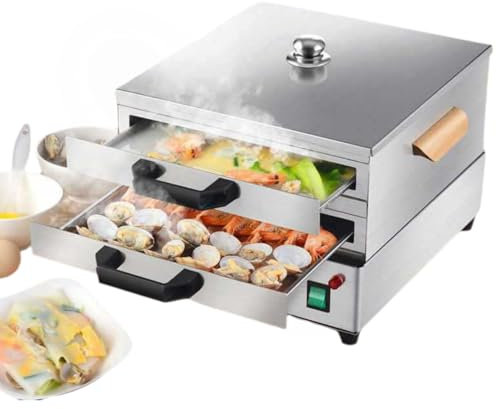 Vaporiera Elettrica per Rotoli di Spaghetti di Riso, Macchina per Rotoli di Riso In Acciaio Inossidabile con 3 Vassoi per Cottura a Vapore Vapore In 15 Secondi, Funzionamento Semplice Anti-combustione