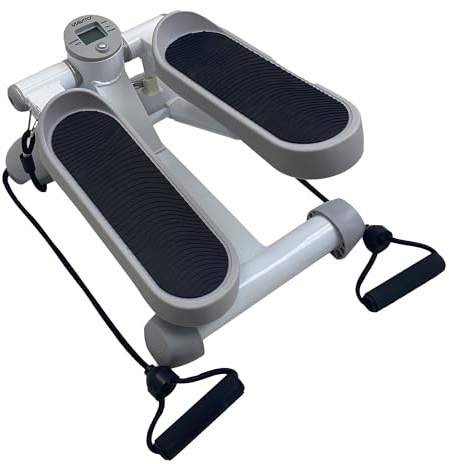 VIAVITO Mini Stepper for Low-Impact Legs Arms & Full Body Home Gym Cardio Workout, with Resistance Bands, LCD Screen & Non-Slip Pedals, Portable Space-Saving Up-Down Stair Stepping Exercise Machine