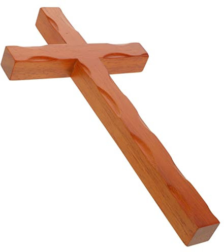 HOLIDYOYO Wooden Cross Wall Pendant Rustic Religious Decor for Cross Charm Charming Wall Hanging for Church and Living Spaces