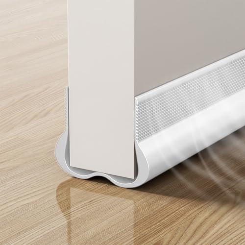 93cm Calfeutrer Bas de Porte, Boudin de Porte, Joint Inférieur de Porte, Silicone Bande D'étanchéité Pas Besoin de Coller, Door Seam Strip, Anti Courant D'air Calfeutrer Seuil Porte (Blanc)