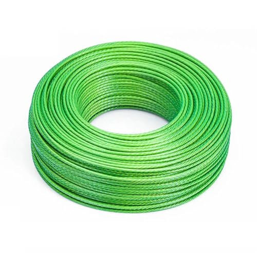Kit de câble métallique, câble en acier recouvert de vinyle de 100 mètres et 2 pinces for suspension de guirlande lumineuse, corde à linge, casier à raisins, abri de jardin, lampe d'extérieur(2mm)