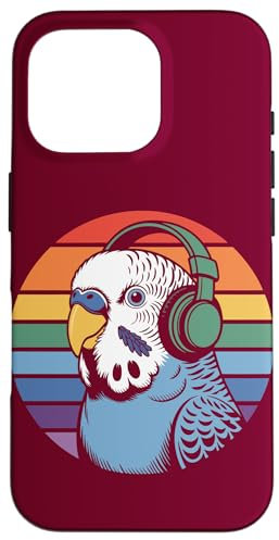 Budgie Perruche Casque DJ Perruche Coque pour iPhone 16 Pro