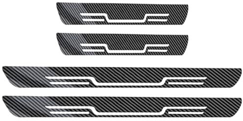 Protector de Umbral,Tira Protectora de Umbral para Puertas | Láminas Adhesivas de Fibra de Carbono Antiarañazos 4X para Escalones de Coches Camiones y Automóviles Protección y Decoración