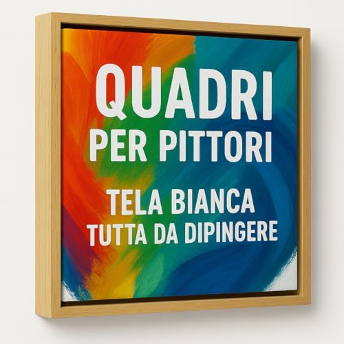 ConKrea Lienzo cuadro para pintura con marco de roble 65 x 65 cm – Algodón 70% 370 gr sobre bastidor de madera con marco, ideal para acrílico, óleo y técnicas mixtas