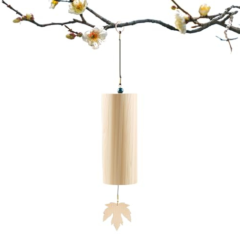 Shyllin Campanelli Eolici in Bambù, Campanello a Vento con Accordi, Chime Bamboo, Meditazione Chimes, per Esterni, Yoga, Gartendekoration (F)