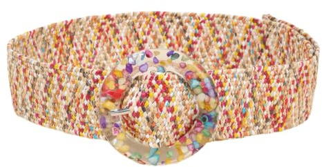 Aniyan Damen Gürtel Geflochten Elastisch | Breiter Taillengürtel aus PP Stroh, Boho Stretchgürtel für Kleider & Jeans, Sommer,,(Bunt)