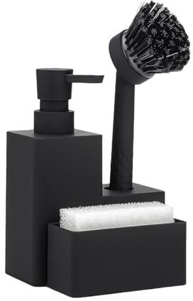 Celuicion Dispensador de jabón para platos con estropajo,Juego de bomba dispensador para fregadero de cocina - Organizador multifuncional solución para pedidos de casa