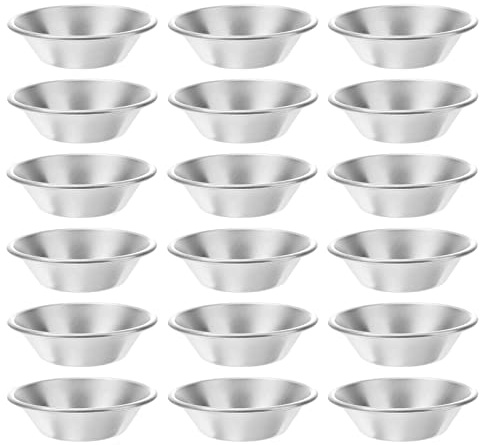 Mikinona 25 Pezzi Stampi Tartellette Stampi Rotondi in Lega di Alluminio, Antiaderenti e Facili da Pulire, per Mini Crostate e Forno Domestico
