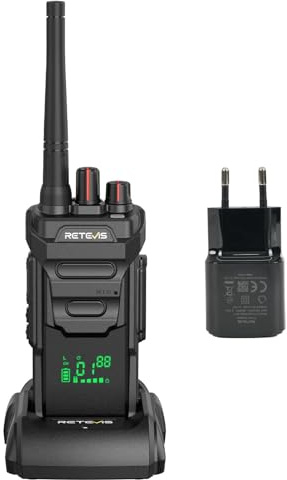Retevis RT648H Walkie Talkie per Adulti, IP67 Ricetrasmittenti 3 Protezioni, PMR446, Ricarica Rapida, 1500 mAh, Facile Accoppiamento, Radio Bidirezionale Robusta per Aziende, Edilizia (1 Confezione)