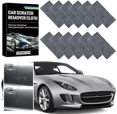 12 Borra Rayas Paño de Coche,Nano Sparkle Cloth,Borra Arañazos y Paño Multifuncional,Reutilizable, Pulido de Mantenimiento