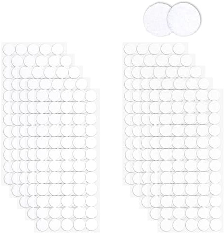 20 mm kardborreband, självhäftande, 600 stycken, 300 par självhäftande kardborreband för papper, plast, glas