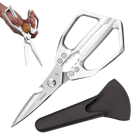 Kustimantu Ciseaux de Cuisine,Ciseaux de Cuisine Ergonomiques Polyvalents | Outil Portable Anti-Dérapant pour Cuisiniers Chefs Maison Restaurant Jardin