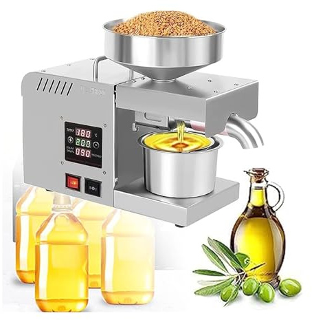 Pressa automatica per olio di acciaio inossidabile, pressa a freddo ea caldo, sistema a temperatura costante, ideale per oliva, cocco, girasole, noce, sesamo, lino e altro,220V