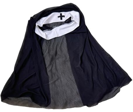 JAMNGHB Nonne Habits Hüte Kopfbedeckung Leichtes Kostüm Zubehör für Halloween Verkleiden Party Stirnband Caps Cosplay Halloween Kostüm Kopfbedeckung