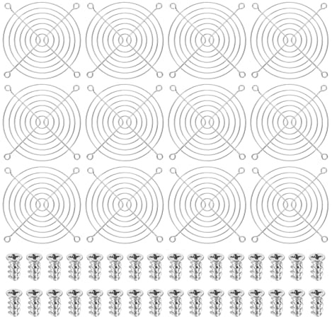 PATIKIL 110mm Fan Finger Grill, 12 Pcs Metal Ventilation Grill Guard Cover with Screws for Industry Workshop Computer Household Refrigerators Air Conditioning, Silver