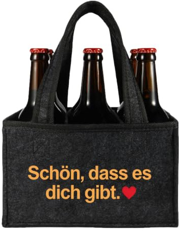 KHstylehoo Schön DASS es Dich Gibt Geschenke, Flaschenträger, Männerhandtasche Bier, Lustige Geschenke für Männer und Frauen Geburtstag, Geburtstagsgeschenk Männergeschenke Biergeschenke