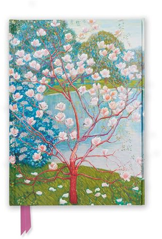 Premium Notizbuch DIN A5: Wilhelm List, Magnolienbaum: Unser hochwertiges, liniertes Blankbook mit festem, künstlerisch geprägtem Einband und ... Notizbuch DIN A 5 mit Magnetverschluss)