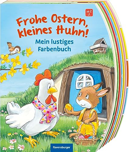Frohe Ostern, kleines Huhn! Ostergeschenk für Kinder ab 2 Jahren: Mein lustiges Farbenbuch