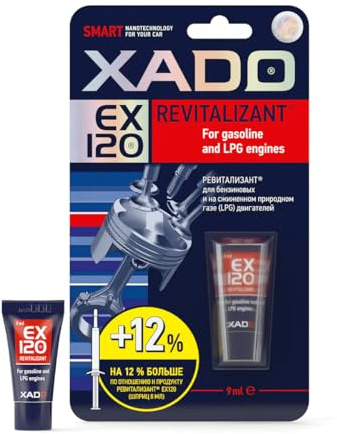 XADO EX120 für Benzin - und Autogasmotoren 9ml für Höchstleistung, zuverlässigen Schutz | Motor-Reparatur, verbesserte Effizienz & Beschleunigung | Minimierte Geräusche