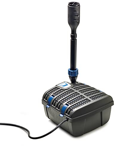 OASE 75952 Filtral UVC Clarificador 9000 - filtro subacuático negro adecuado para estanques de hasta 9 m³, incl. 3 accesorios de fuente para diversas variaciones de juegos de agua