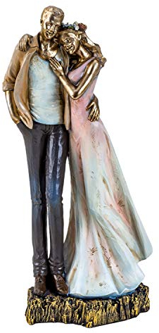 Lifestyle & More Moderne Skulptur Deko Figur Liebespaar auf Sockel Mehrfarbig Höhe 27 cm