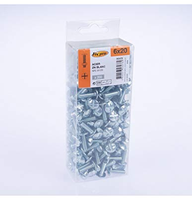 Boulon poêlier acier zingué - 6x20-200pces - Fixpro