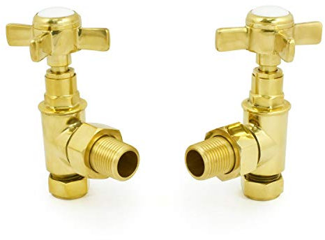 Hot Flow | Bayou Paire de vannes de radiateur manuelles traditionnelles en laiton non laqué