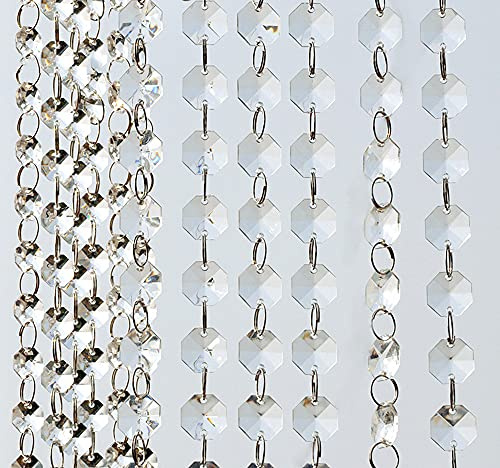 5x 1M Türvorhang Kristall Perlen Girlande Acryl Deko Perlenband Fadenvorhang Perlenvorhang Hängende Partei Dekor Ornament Anhänger für DIY Hochzeit Dekor Vorhang Lampe Garten Party Weihnachten,Klar
