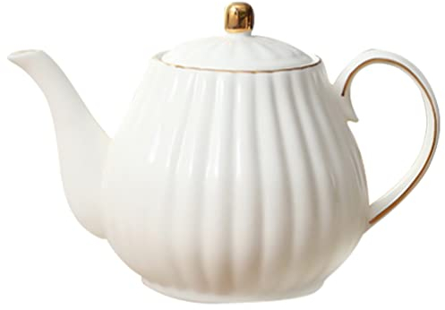 TOPBATHY Teiera in Ceramica Bollitore in Ceramica Distributore Di Latte Per Casa Bianco Elegante e Durevole