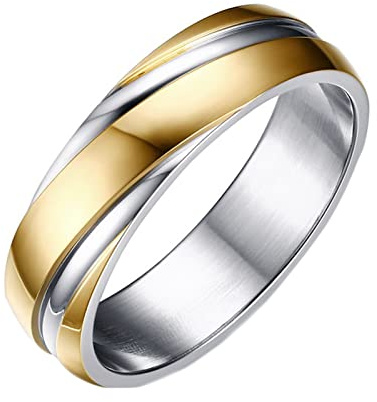 Epinki Bague Homme Argent, Bague Inoxydable, Alliance pour Mariage Fiançailles Anniversaire Taille 70
