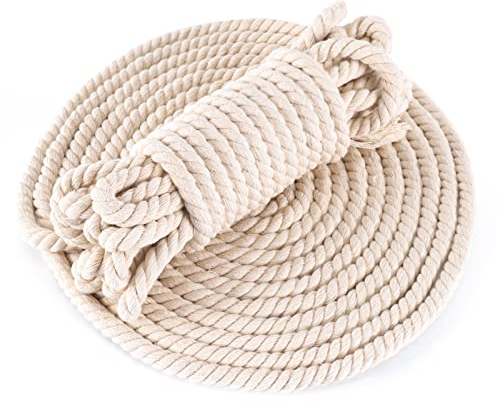 12mm*12M Makramee Baumwollschnur, Kordel dick, Verwendet für Vorhänge, Liegen, DIY-Strickmodellage, Gärten und Haustiere, Einfach und großzügig, Dicke Baumwollseil