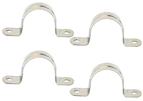 MACHSWON 4 PCS Pipe Strap Clamp 80mm 304 Stainless Steel Pipe Clips U Shaped Pipe Straps Saddle Clip Two Hole Tube Strap Tension Clips U-Tube Ring Hose Clamp