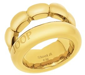 JOOP! Ring Edelstahl Damen Ringe, Gold, Damenring, 4,1 mm stark, Kommt in Schmuck Geschenk Box