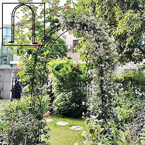Arco da Giardino in Metallo,Arco per Rose per Piante Rampicanti,Resistente Padiglione da Giardino,Traliccio,Pergolati alle Intemperie E Autoportante,con Base,Facile da Montare,Nero,W3.5M*H2.2M