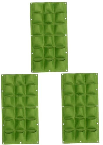 Sosoport 3stücke Vertikale Pflanztasche Aus Filz Für Wandmontage Für Garten Und Balkon Grün Flacher Boden